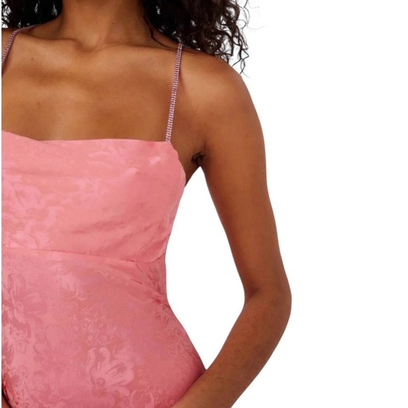 For Love & Lemons Gabrielle Pink Damask Mini Dress Size Large NWT - Picture 5 of 7